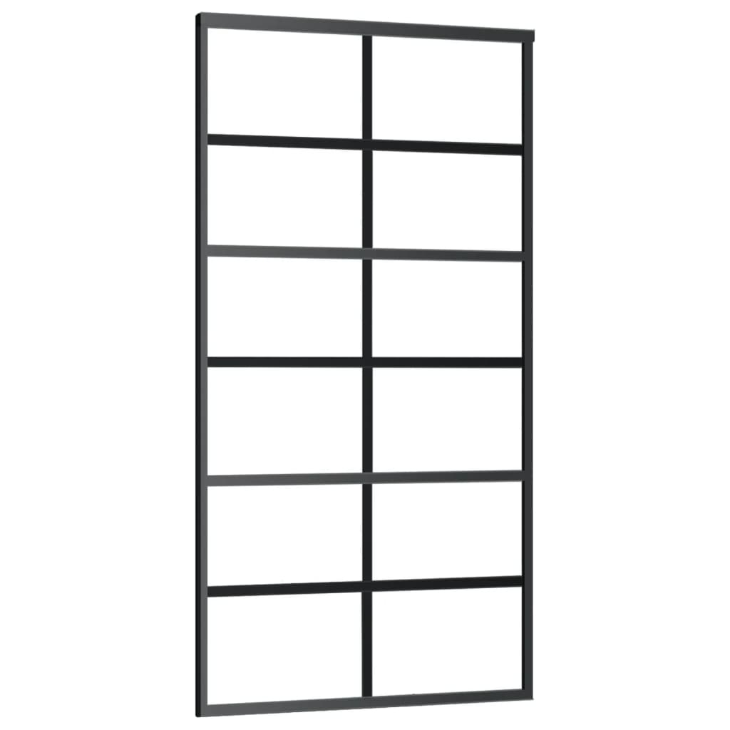 vidaXL Skjutdörr ESG-glas och aluminium 102x205 cm