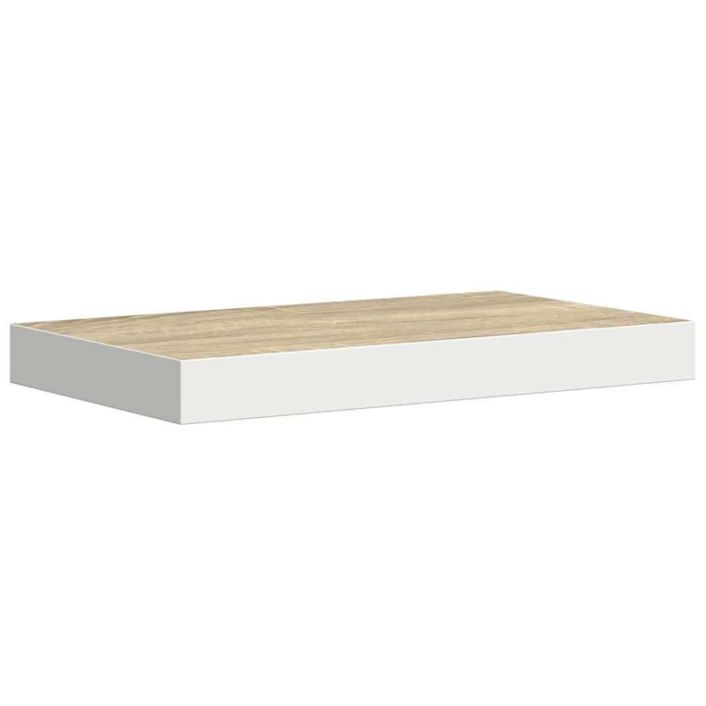 vidaXL Svävande vägghylla ek och vit 50x23x3,8 cm MDF
