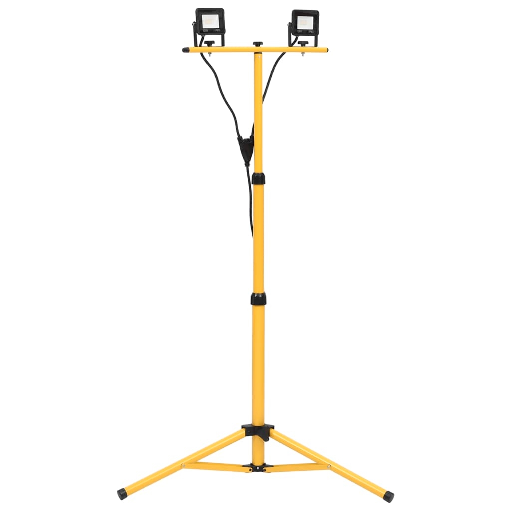 vidaXL Strålkastare med stativ 2x10 W LED kallvit