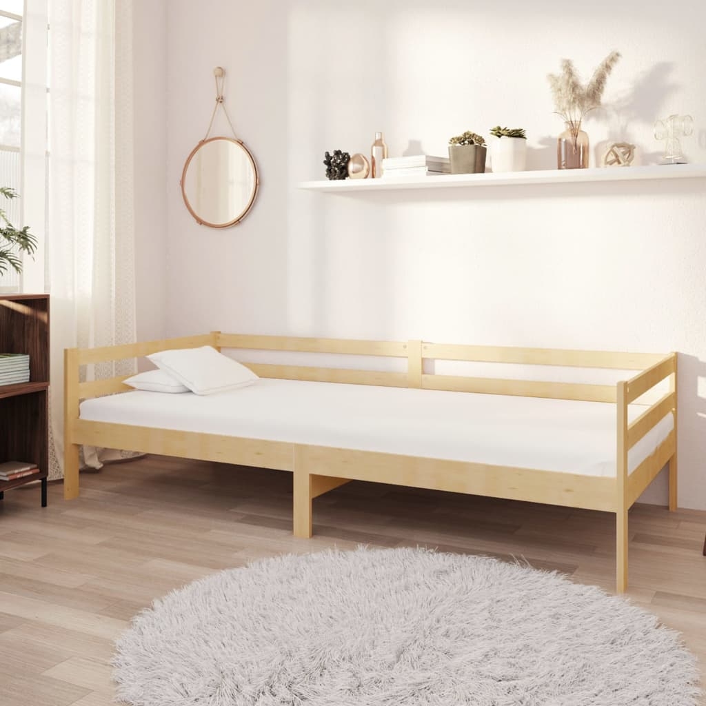 vidaXL Dagbädd med madrass 90x200 cm massiv furu