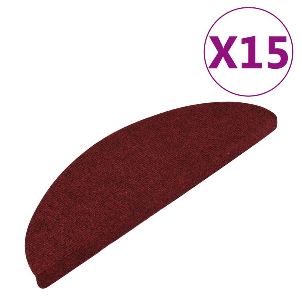 vidaXL Trappstegsmattor självhäftande 15 st 65x22,5x3,5 cm