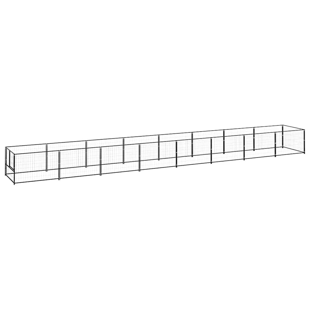 vidaXL Hundgård svart 8 m² stål
