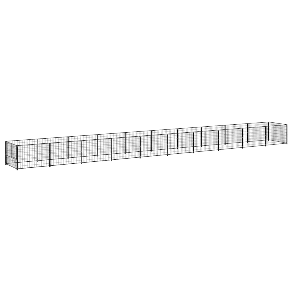 vidaXL Hundgård svart 10 m² stål