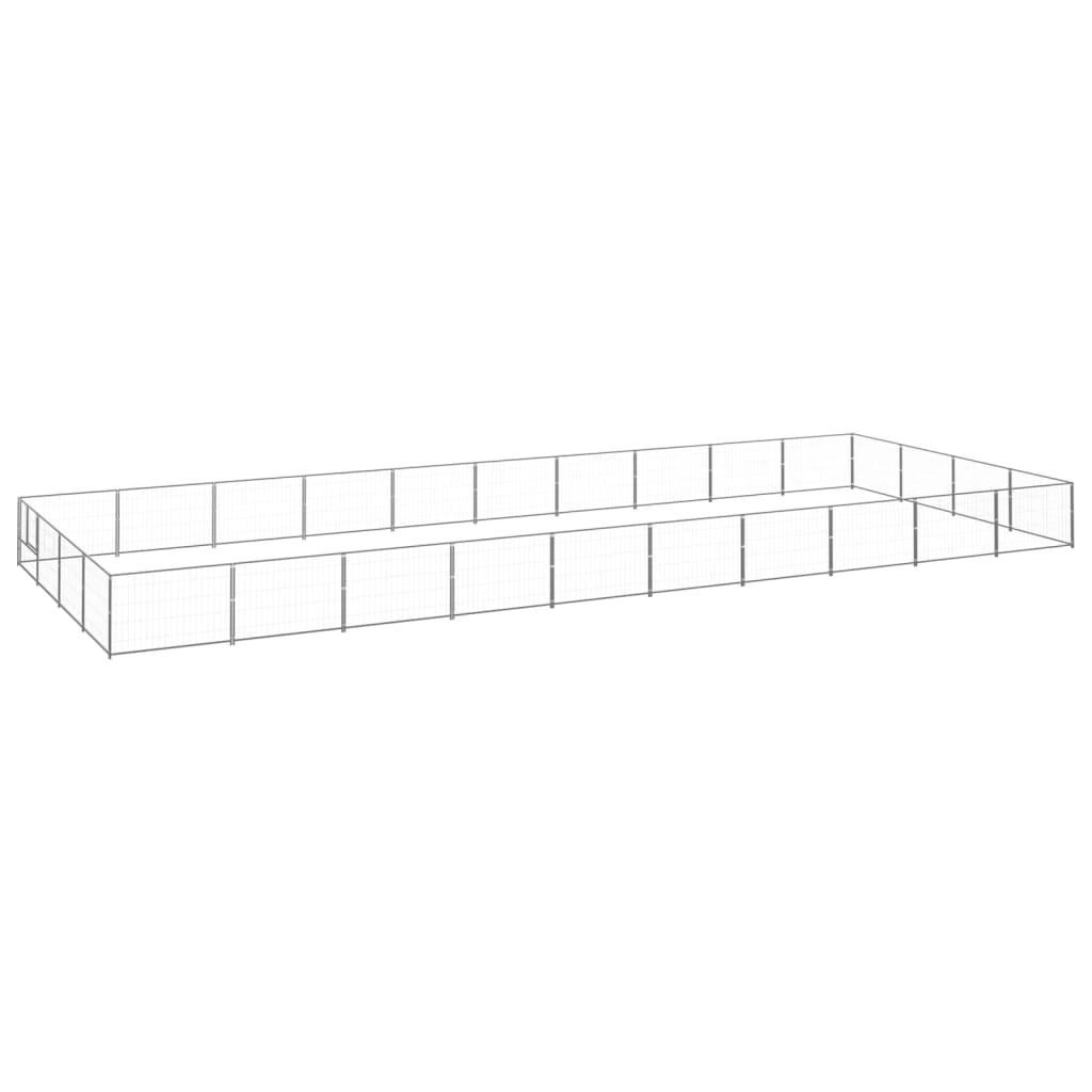 vidaXL Hundgård silver 40 m² stål