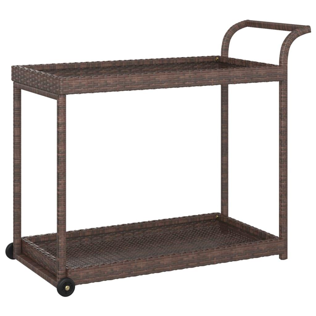 vidaXL Serveringsvagn brun 100x45x83 cm konstrotting