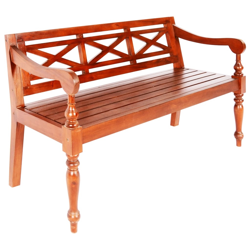 vidaXL Bataviabänk 123 cm massiv mahogny