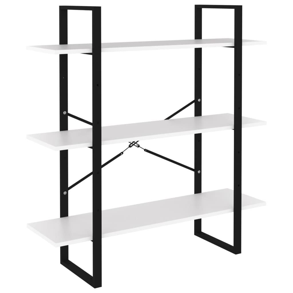 vidaXL Bokhylla vit 100x30x105 cm spånskiva