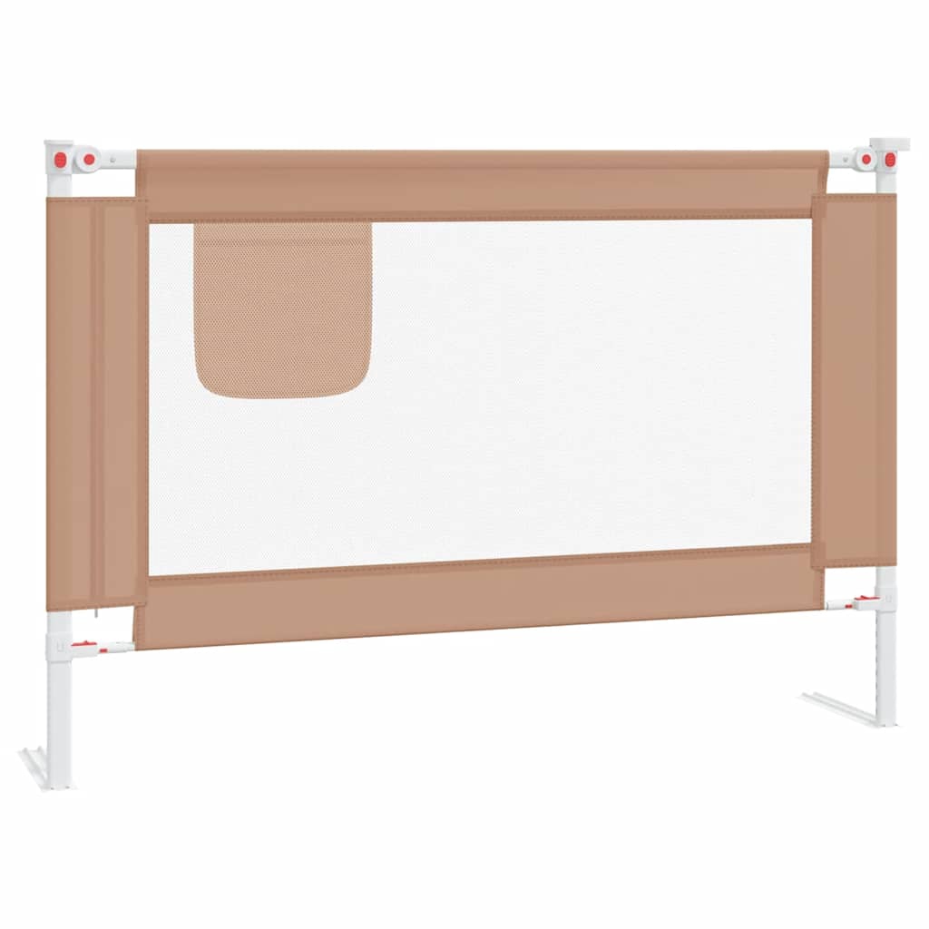 vidaXL Sängskena för barn taupe 100x25 cm tyg