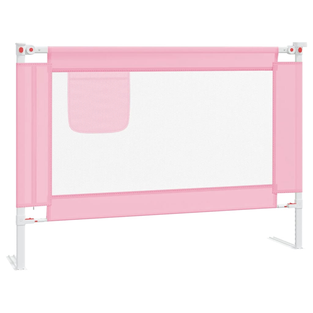 vidaXL Sängskena för barn rosa 90x25 cm tyg
