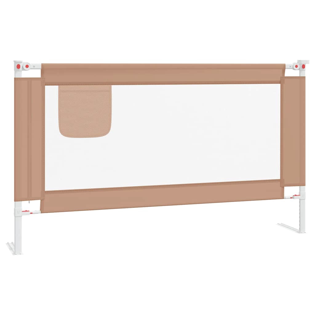 vidaXL Sängskena för barn taupe 140x25 cm tyg