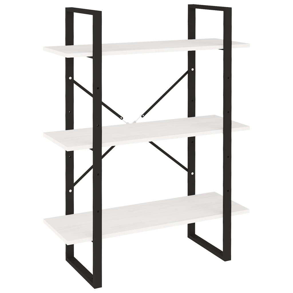 vidaXL Bokhylla 3 hyllplan 80x30x105 cm massiv furu