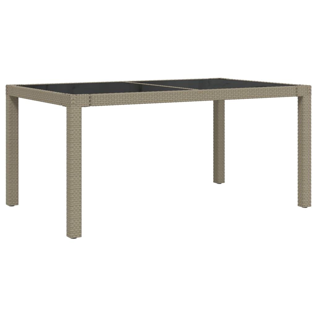 vidaXL Utebord 150x90x75 cm Härdat glas och konstrotting