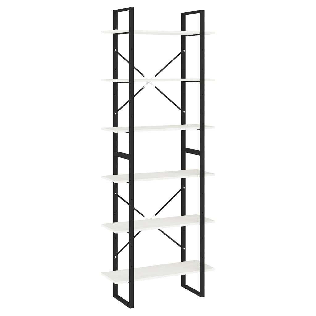 vidaXL Hög bokhylla vit 80x30x210 cm massiv furu