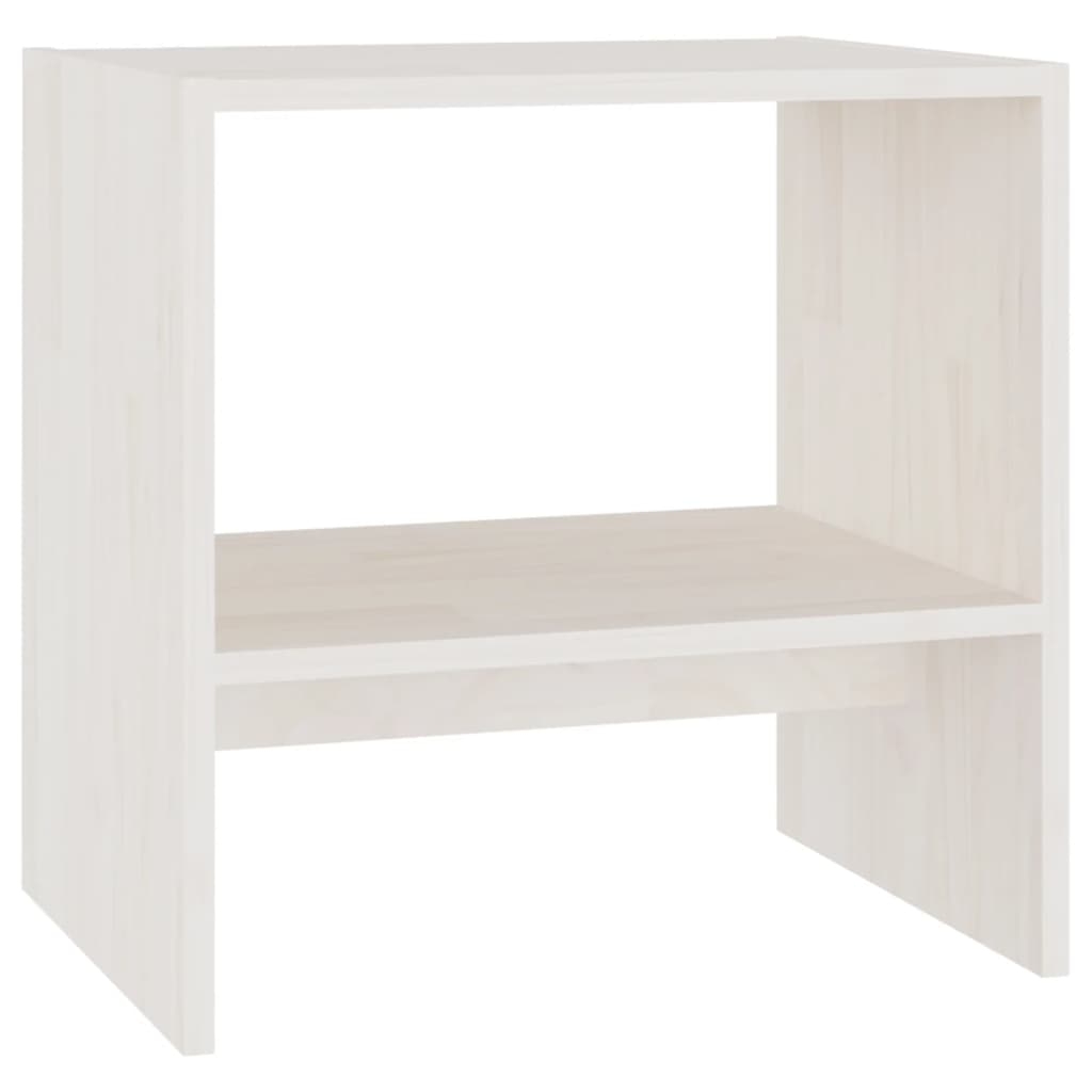 vidaXL Sängbord vit 40x30,5x40 cm massiv furu
