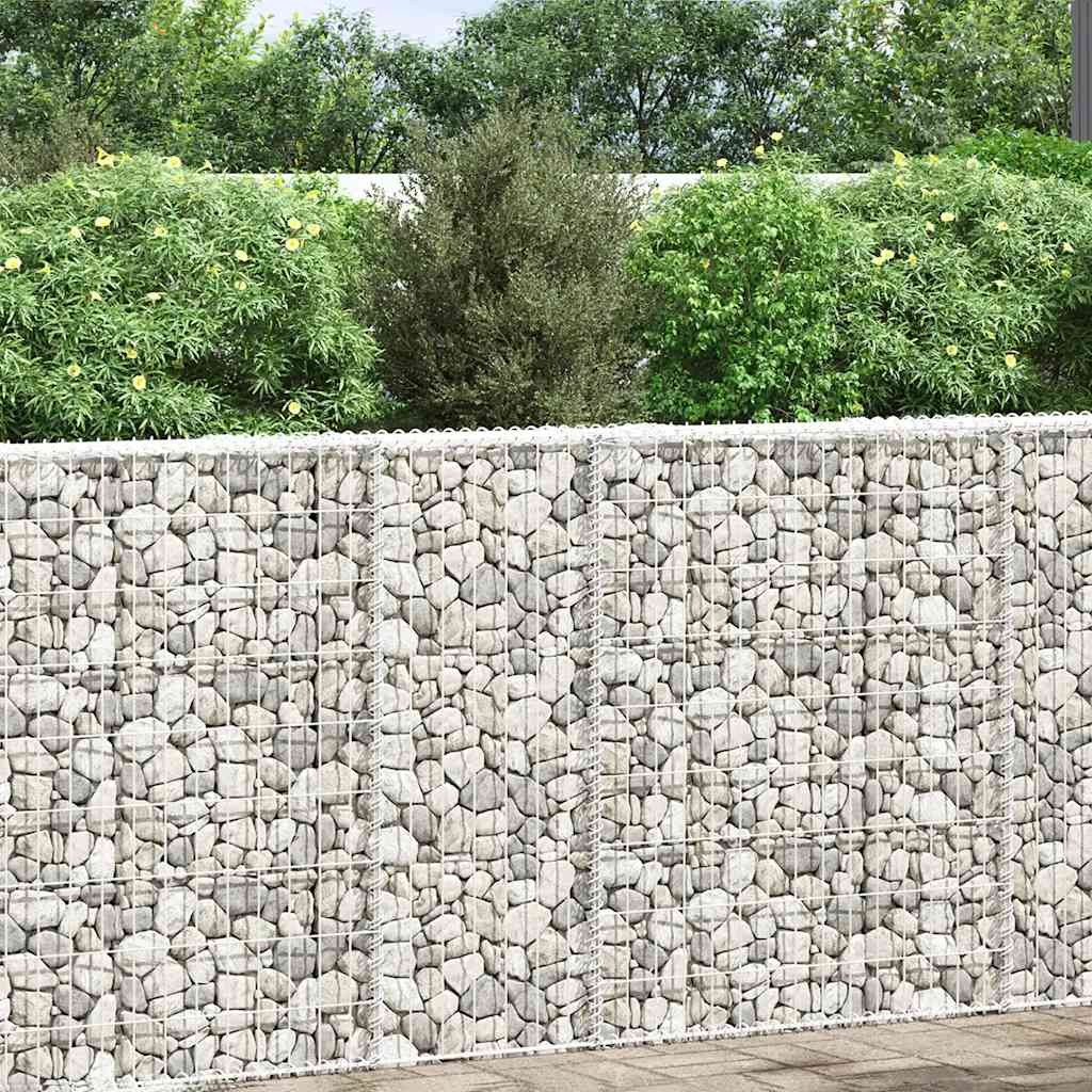vidaXL Gabion trapets upphöjd galvaniserat stål 80x20x100 cm