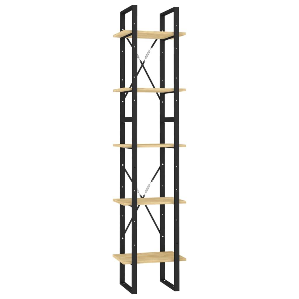 vidaXL Bokhylla 5 hyllplan 40x30x175 cm massiv furu