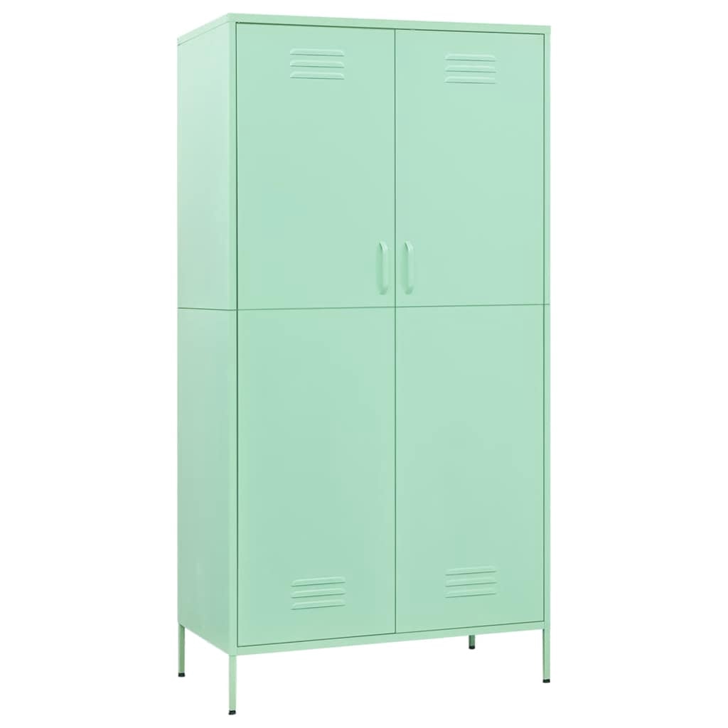 vidaXL Garderob 90x50x180 cm mintgrön stål