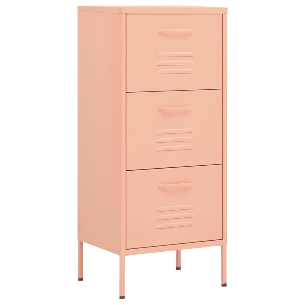 vidaXL Förvaringsskåp rosa 80x35x101,5 cm stål