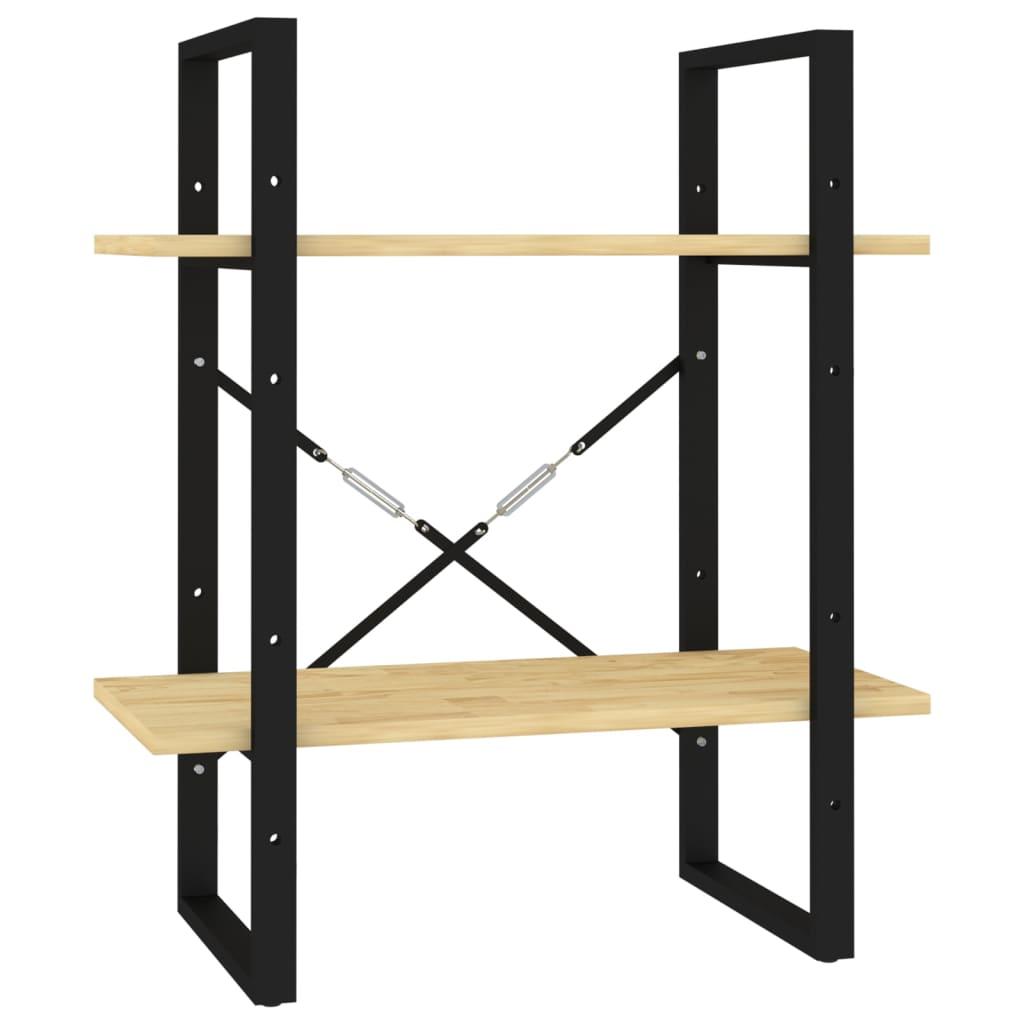 vidaXL Bokhylla 2 hyllplan 60x30x70 cm massiv furu