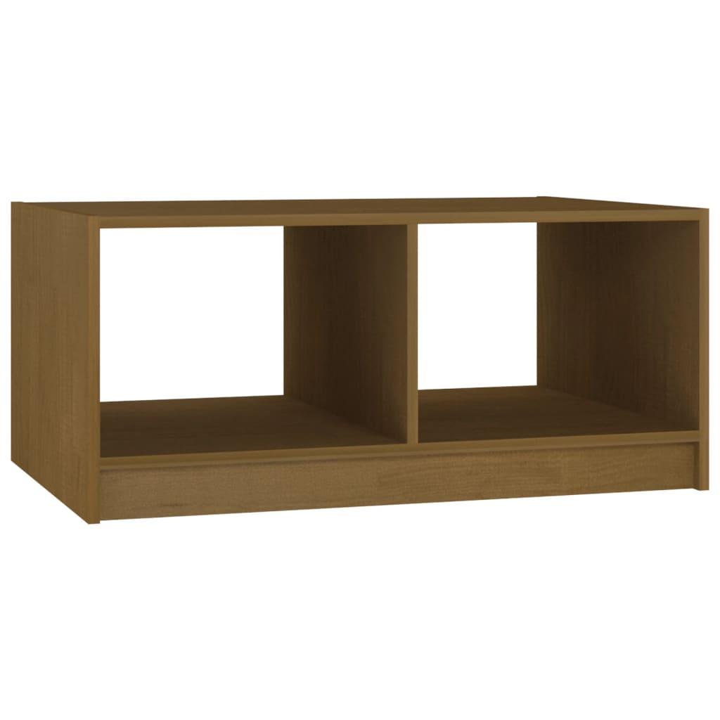 vidaXL Soffbord honungbrun 75x50x33,5 cm massiv furu