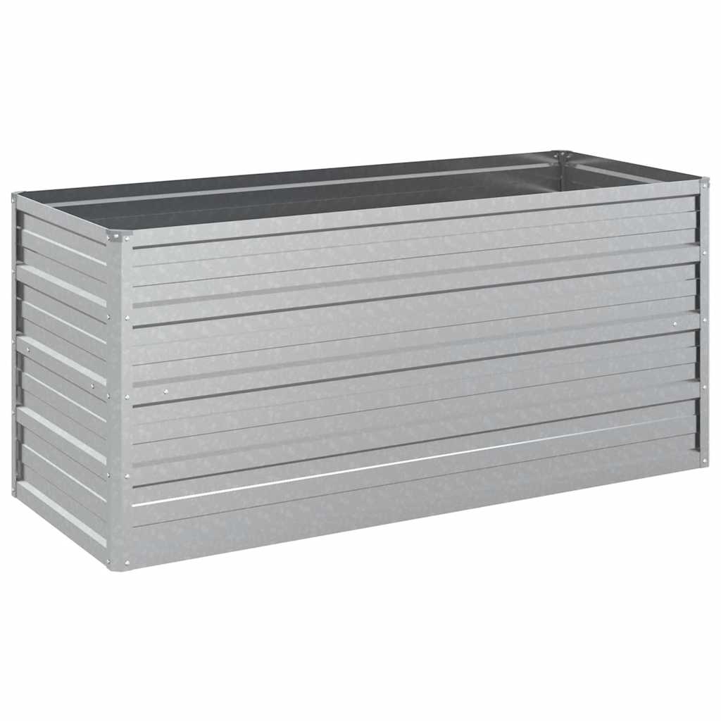 vidaXL Odlingslåda upphöjd galvaniserat stål 100x40x45 cm silver