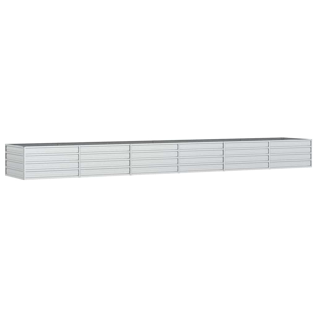 vidaXL Odlingslåda upphöjd galvaniserat stål 480x80x45 cm