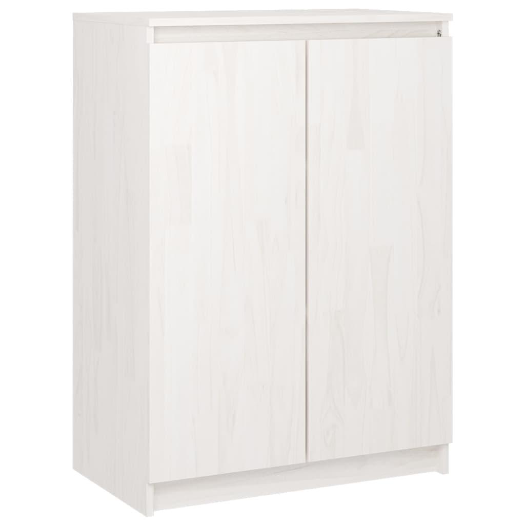 vidaXL Skänk vit 60x36x84 cm massivt furuträ