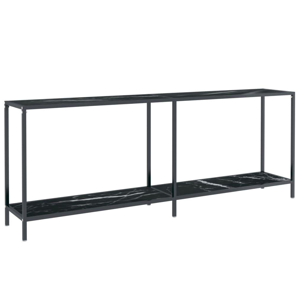 vidaXL Konsolbord svart 200x35x75,5 cm härdat glas