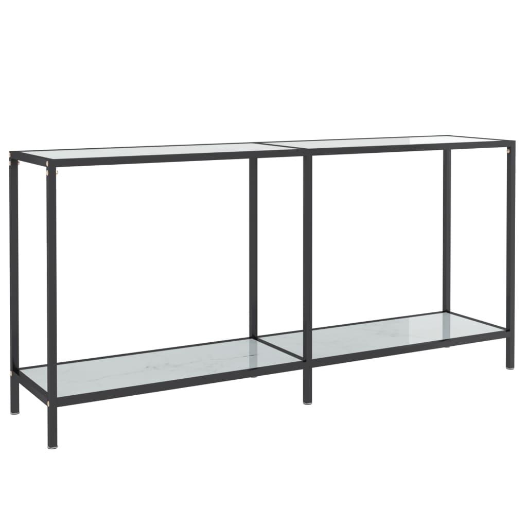 vidaXL Konsolbord vit 160x35x75 cm härdat glas