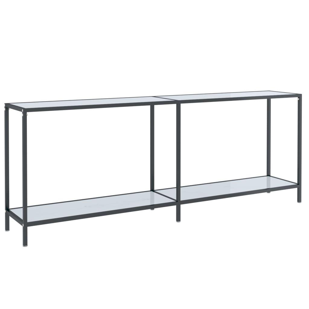 vidaXL Konsolbord vit 200x35x75,5 cm härdat glas
