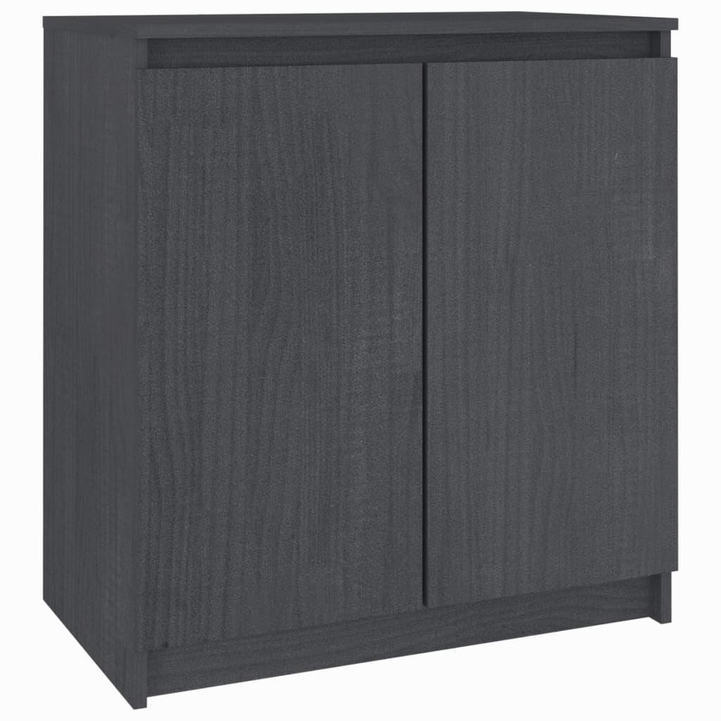 vidaXL Skänk grå 60x36x65 cm massiv furu