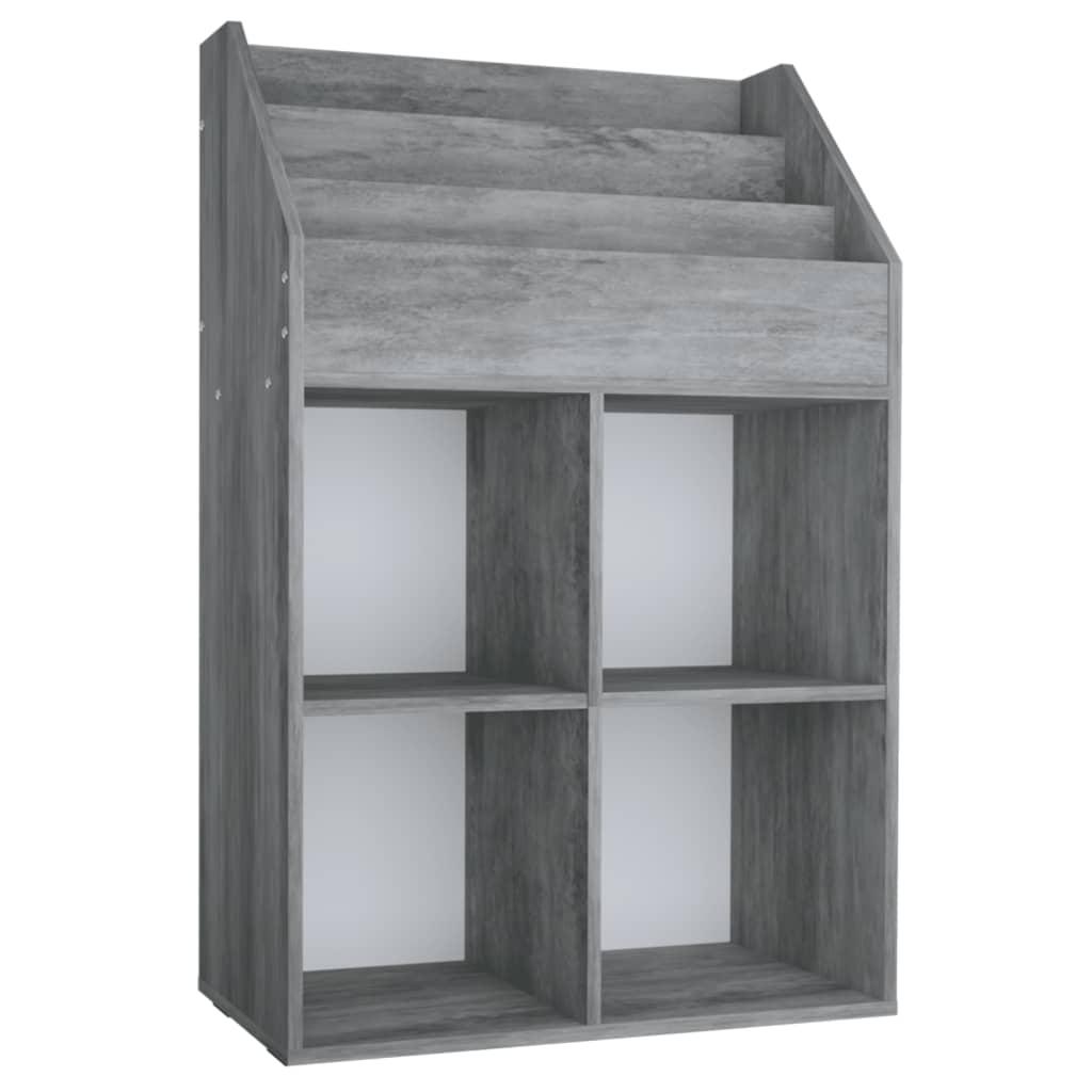 vidaXL Tidningsställ för barn betonggrå 71x30x114 cm spånskiva