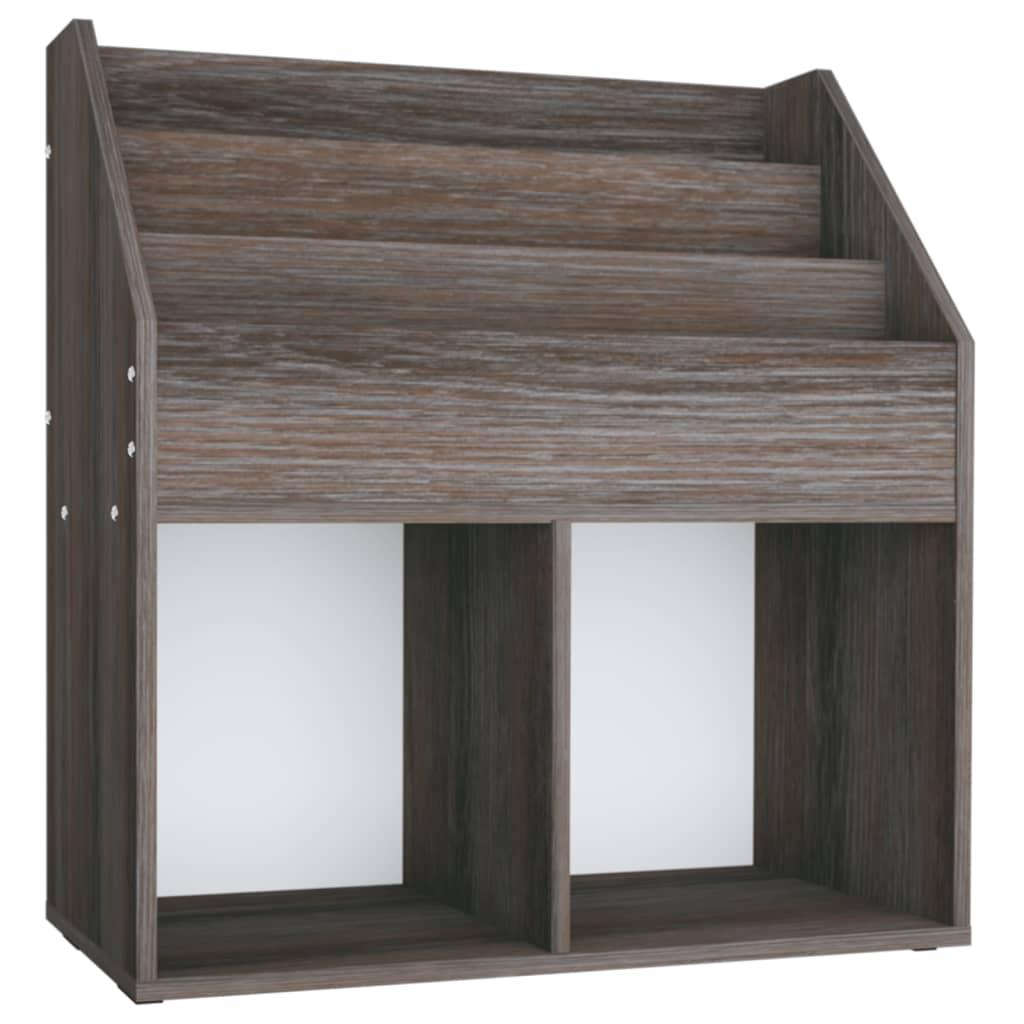 vidaXL Tidningsställ för barn grå och sonoma-ek 71x30x78,5cm spånskiva