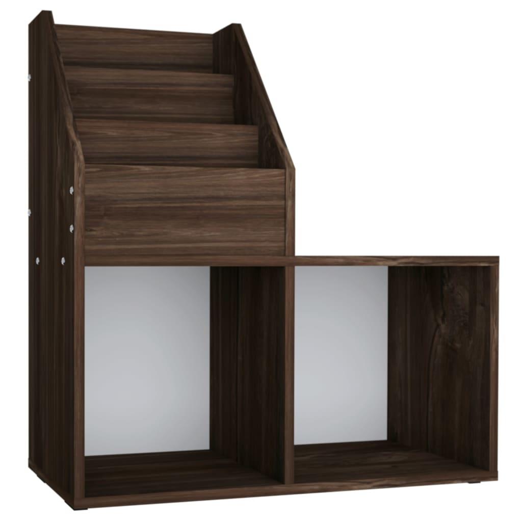 vidaXL Tidningsställ för barn rökig ek 71x30x78,5 cm spånskiva