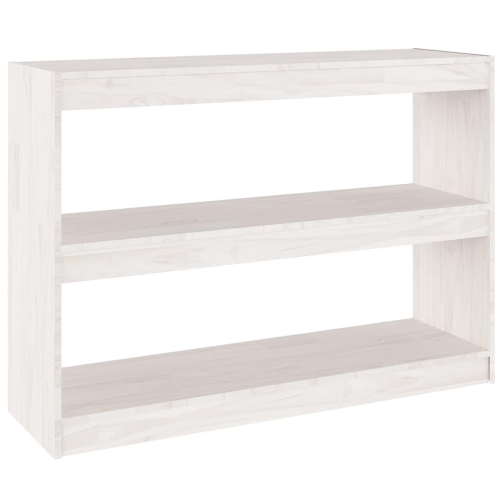 vidaXL Bokhylla/Rumsavdelare vit 100x30x71,5 cm furu