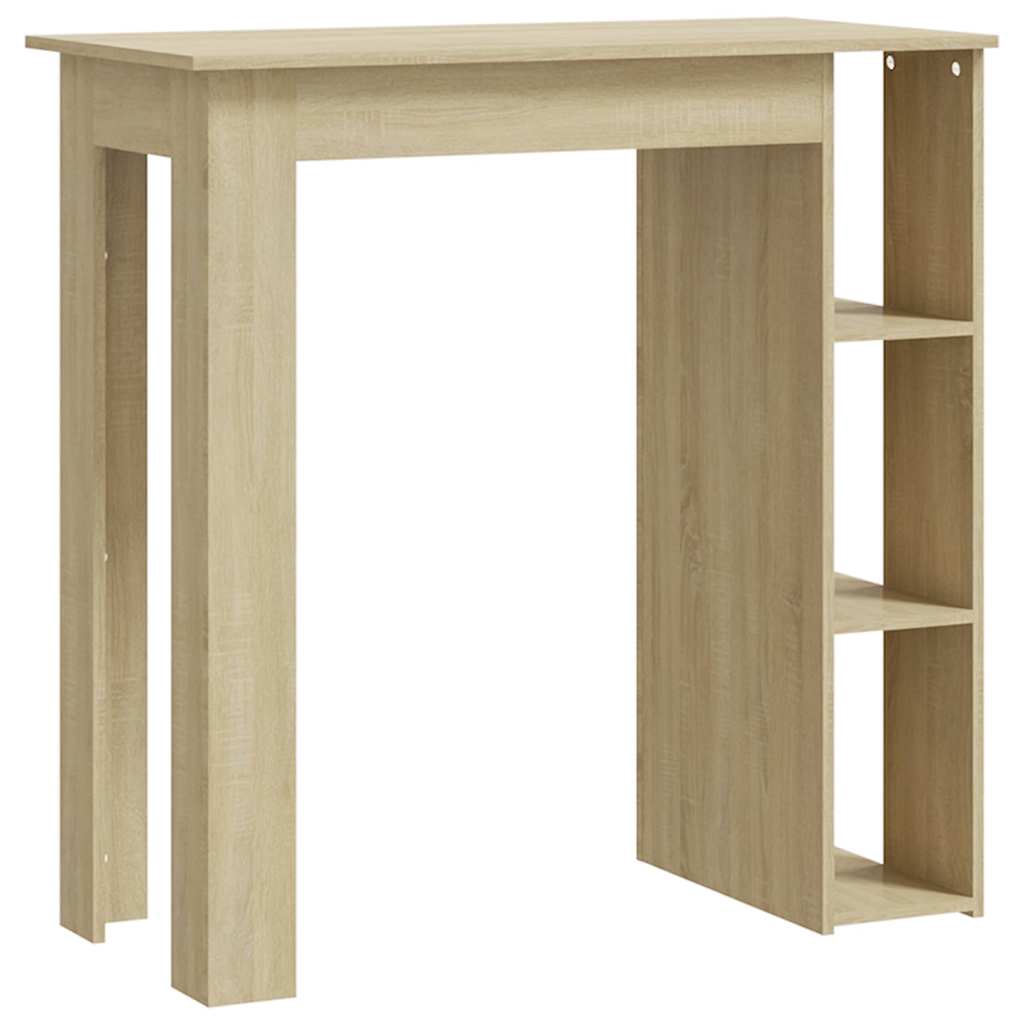 vidaXL Barbord med hyllor sonoma-ek 102x50x103,5 cm konstruerat trä