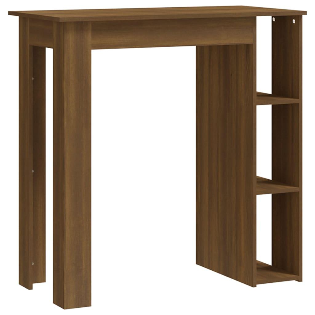 vidaXL Barbord med hylla brun ek 102x50x103,5 cm spånskiva