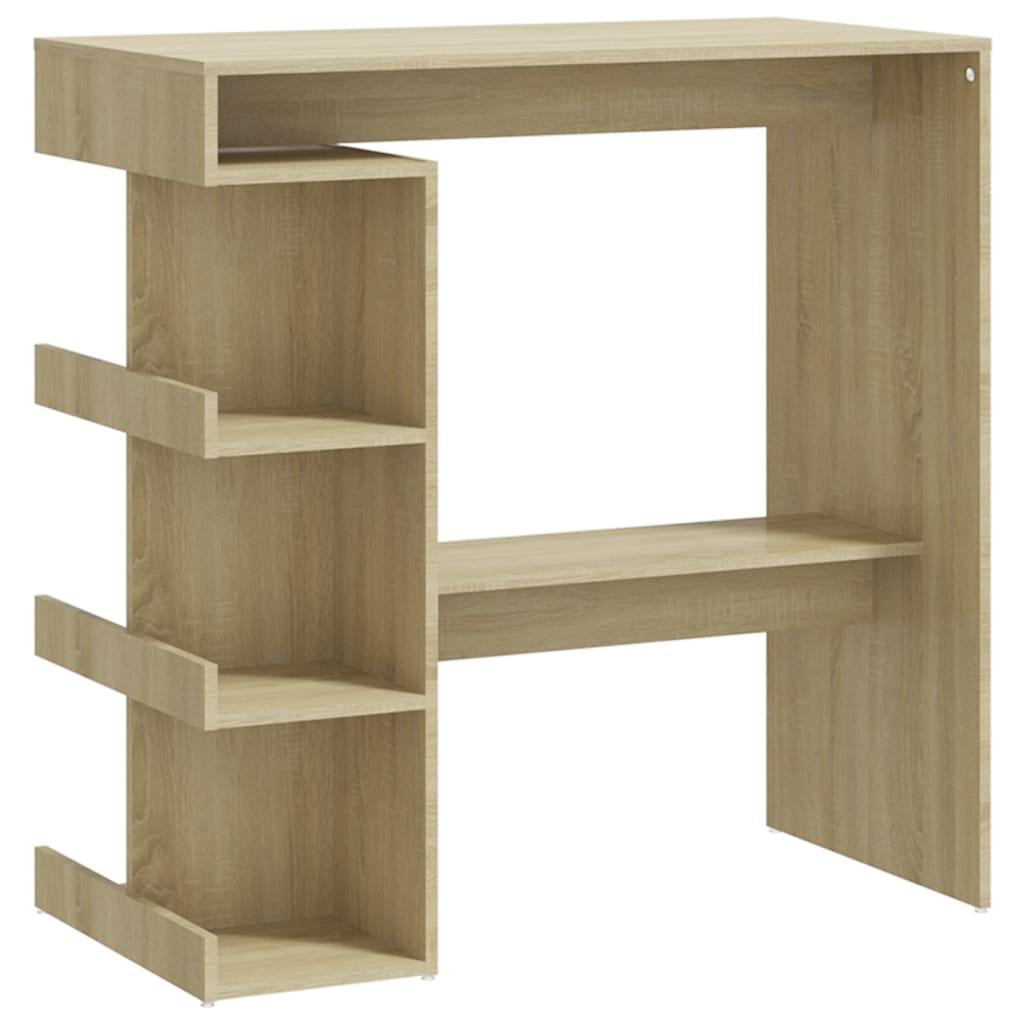 vidaXL Barbord med hyllor sonoma-ek 100x50x101,5 cm konstruerat trä