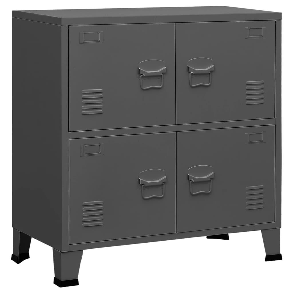 vidaXL Industriellt förvaringsskåp antracit 75x40x80 cm stål