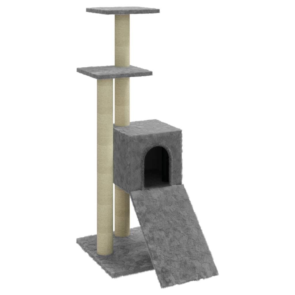 vidaXL Klösträd med klöspelare i sisal ljusgrå 92 cm