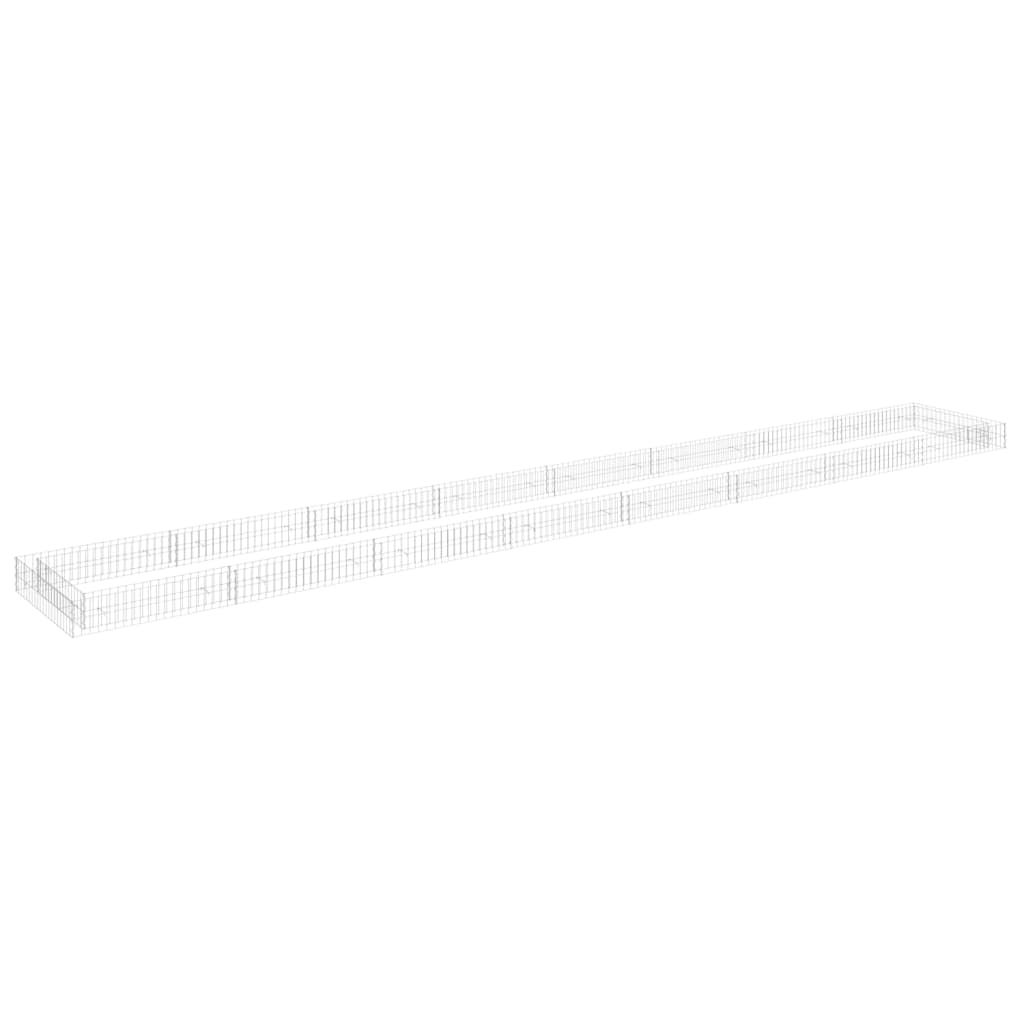 vidaXL Planteringsgabion upphöjd galvaniserat stål 800x100x20 cm