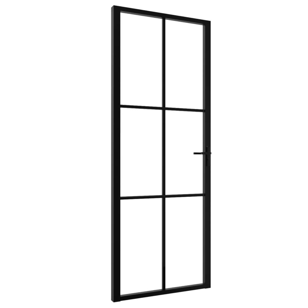 vidaXL Innerdörr ESG-glas och aluminium 76x201,5 cm