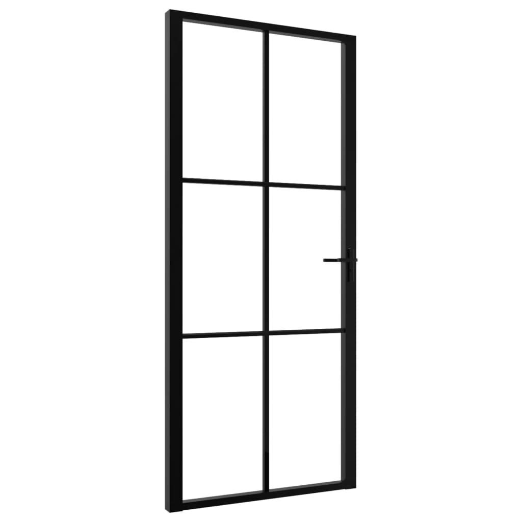vidaXL Innerdörr ESG-glas och aluminium 93x201,5 cm