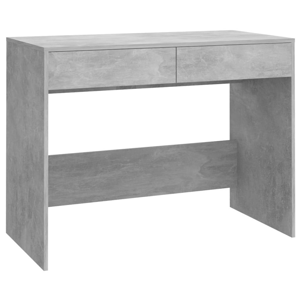 vidaXL Skrivbord betonggrå 101x50x76,5 cm spånskiva