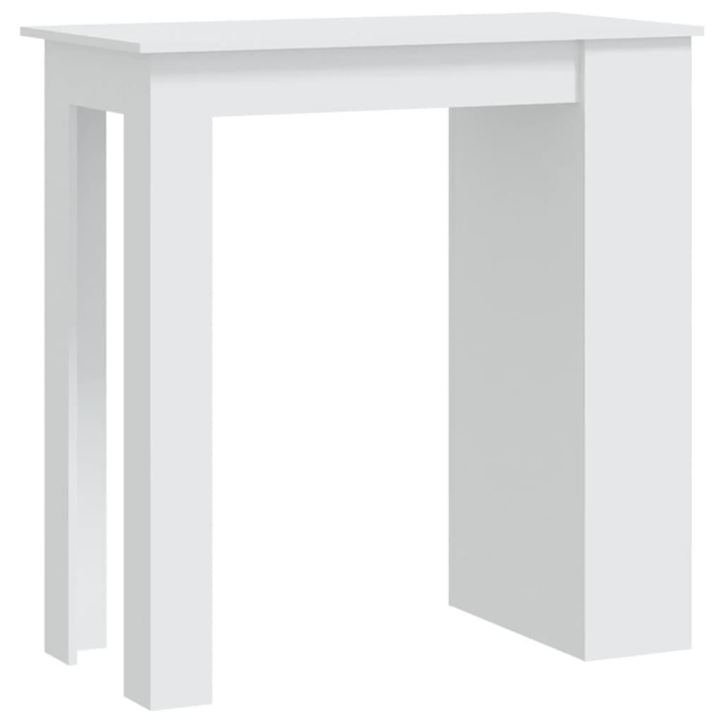 vidaXL Barbord med förvaringshyllor vit 102x50x103,5 cm spånskiva