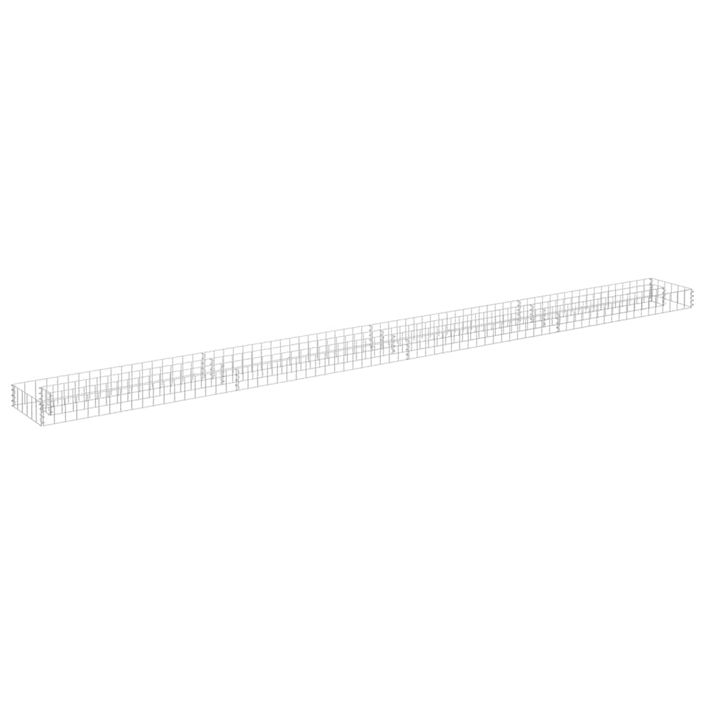 vidaXL Planteringsgabion upphöjd galvaniserat stål 360x30x10 cm