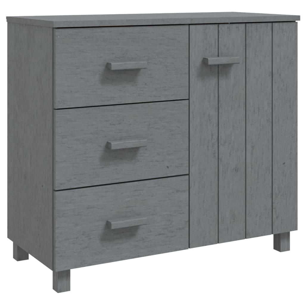 vidaXL Skänk HAMAR mörkgrå 90x40x80 cm massiv furu