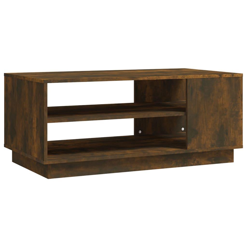 vidaXL Soffbord rökfärgad ek 102x55x43 cm spånskiva
