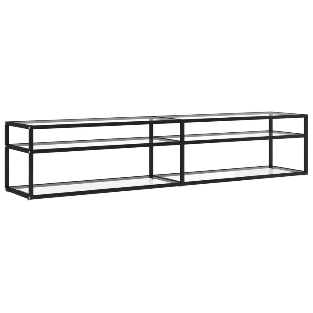 vidaXL Tv-bänk transparent 200x40x40,5 cm härdat glas