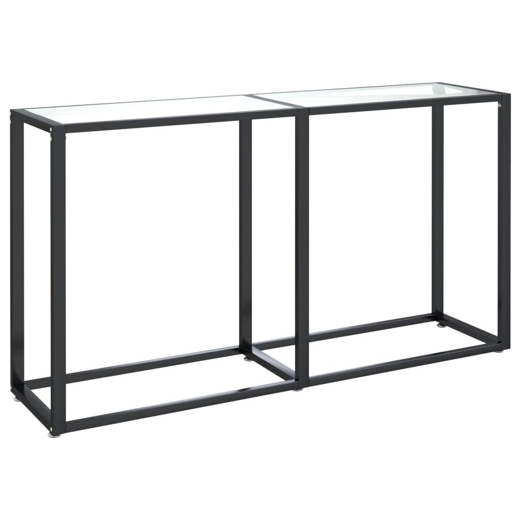vidaXL Konsolbord transparent 140x35x75,5 cm härdat glas